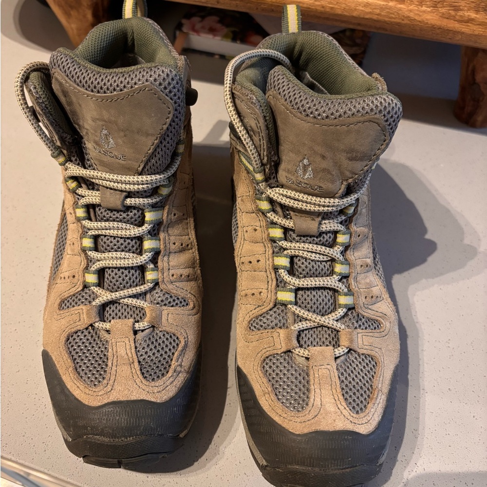 Vasque Beige and Gray High-Top Hiking Boots with Rugged Sole - Women’s